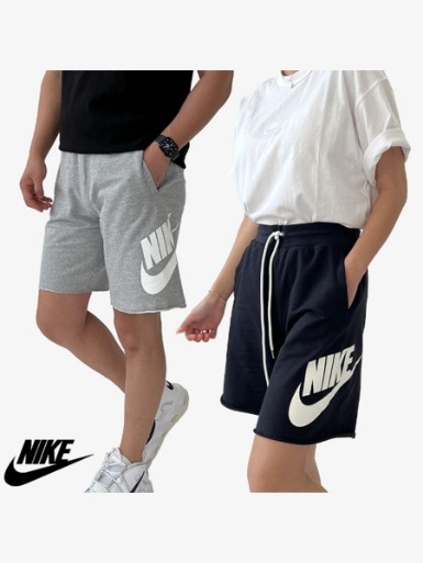 [Nike] 나이키 트라우져 루즈핏 니트 빅로고 쇼트 팬츠 (2color) - 놈코어