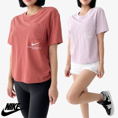 [Nike] 나이키 스우시 루즈핏 우먼 포켓 반팔 티셔츠(3color) - 놈코어